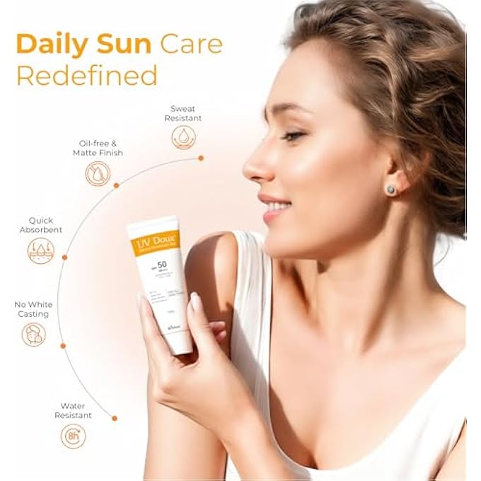 Brinton جل واقي الشمس للوجه والجسم UV DOUX مع SPF 50 PA+++ | (100 جرام) | مثبت سريرياً، لمسة نهائية غير لامعة، خالي من الزيوت | مقاوم للماء، لا يترك أثر أبيض | حماية من UVA/UVB | لجميع أنواع البشرة للرجال والنساء (100 جرام) - Image 3